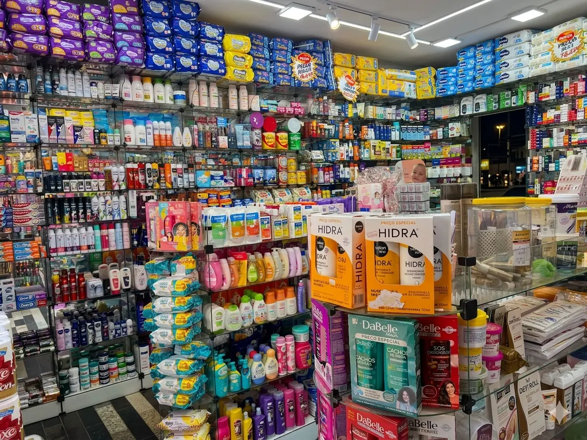Farmacêutica atendendo cliente com atenção e cuidado